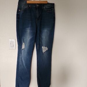 Distressed Blue Jeans